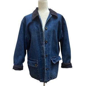 St. John Womens Vintage 80s/90s Denim Chore Coat